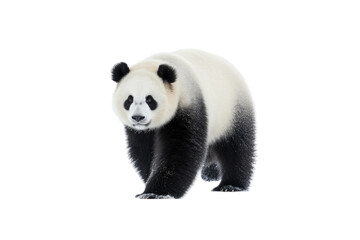 Obraz premium Panda Bamboo Connoisseur on a White or Clear Surface PNG Transparent Background