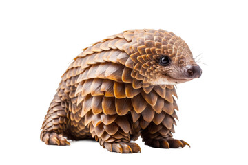 Obraz premium Pangolin Armored Guardian on a White or Clear Surface PNG Transparent Background