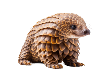 Pangolin Armored Guardian on a White or Clear Surface PNG Transparent Background