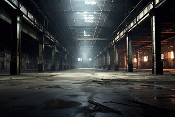 Naklejka premium Empty warehouses