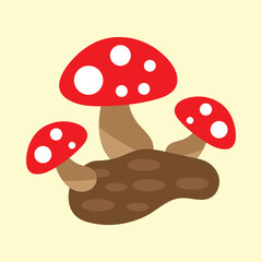 cartoon mushroom isolated on white background
