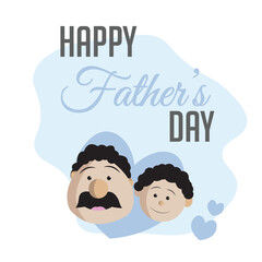 Avatar of father and son cartoon Happy father day card template Vector