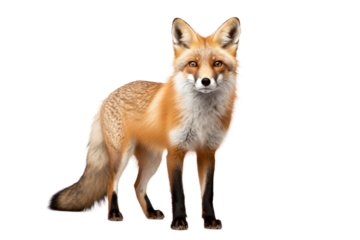 Red Fox Cunning Forest Predator on a White or Clear Surface PNG Transparent Background