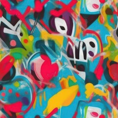abstract colorful graffiti seamless pattern texture