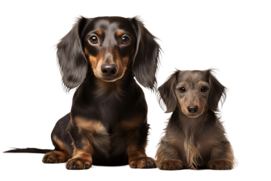 Dachshund Curious Companion on a White or Clear Surface PNG Transparent Background