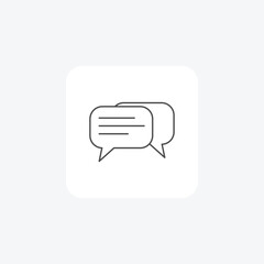 Chat, Messaging, Online Conversations, thin line icon, grey outline icon, pixel perfect icon