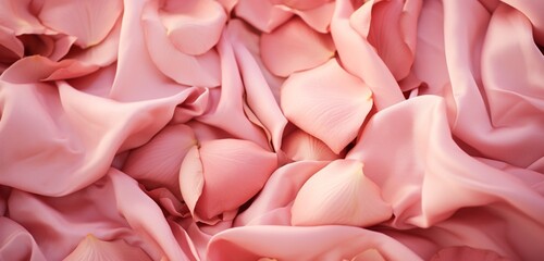 A detailed close-up of soft, velvety rose petals arranged on a comfortable bedspread.