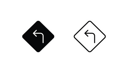 Turn Left icon design with white background stock illustration