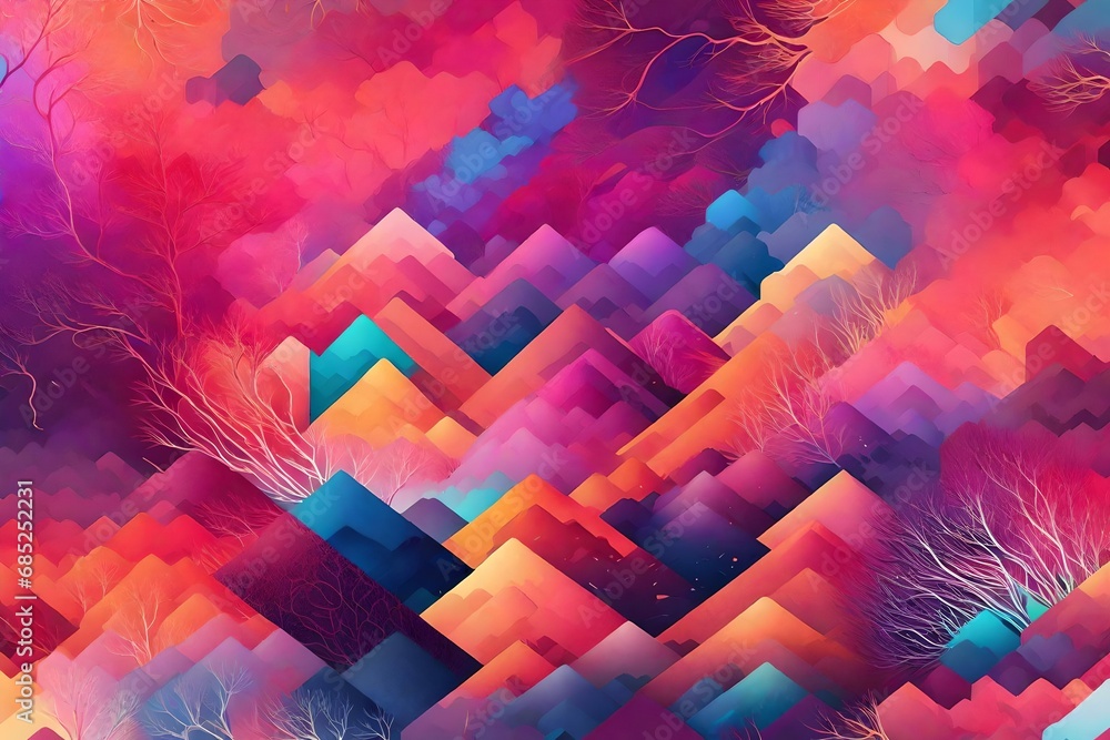 Aufkleber design a vibrant and energetic background featuring a seamless blend of warm and cool tones, creatin