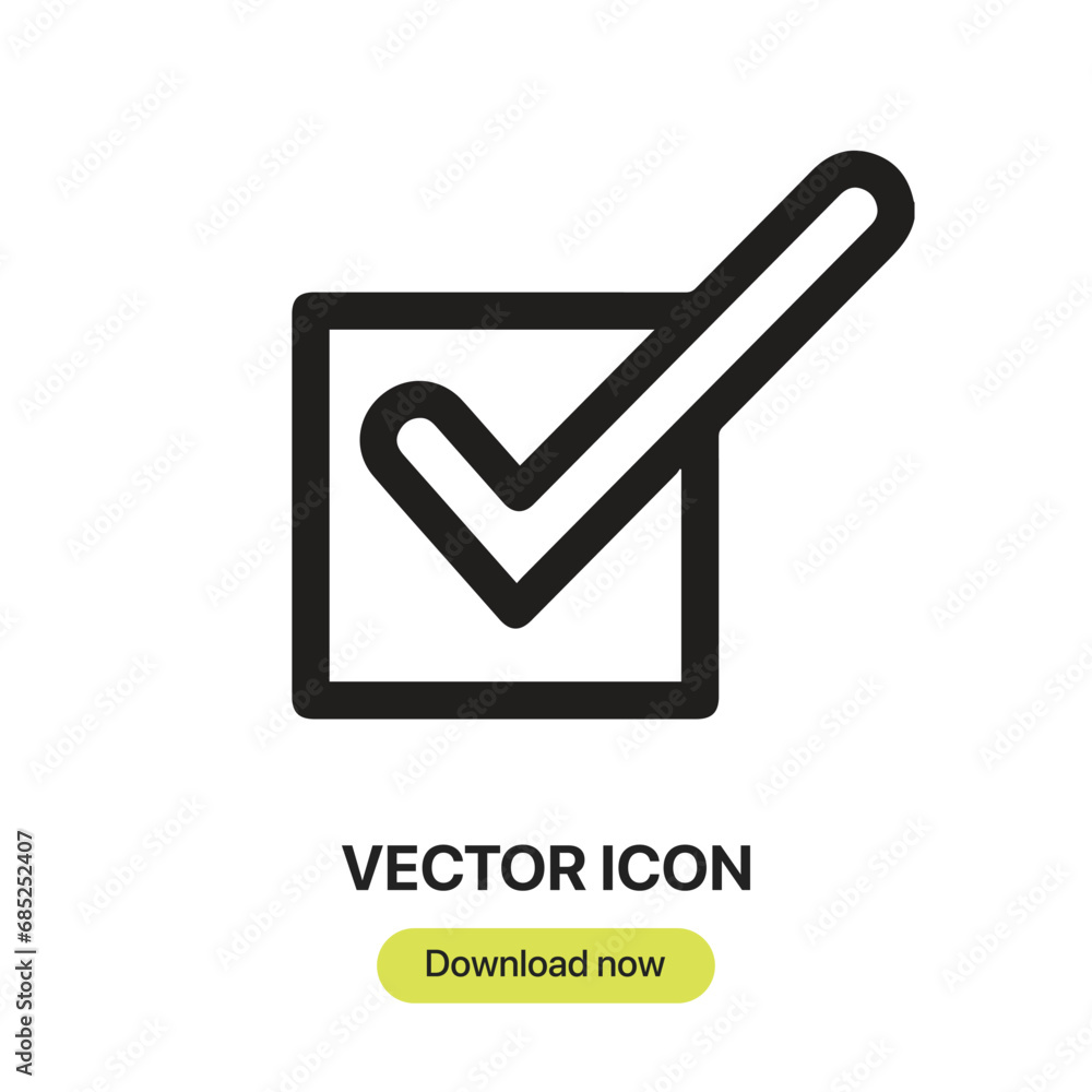 Poster checkmark icon vector. linear-style sign for mobile concept and web design. checkmark symbol illustr
