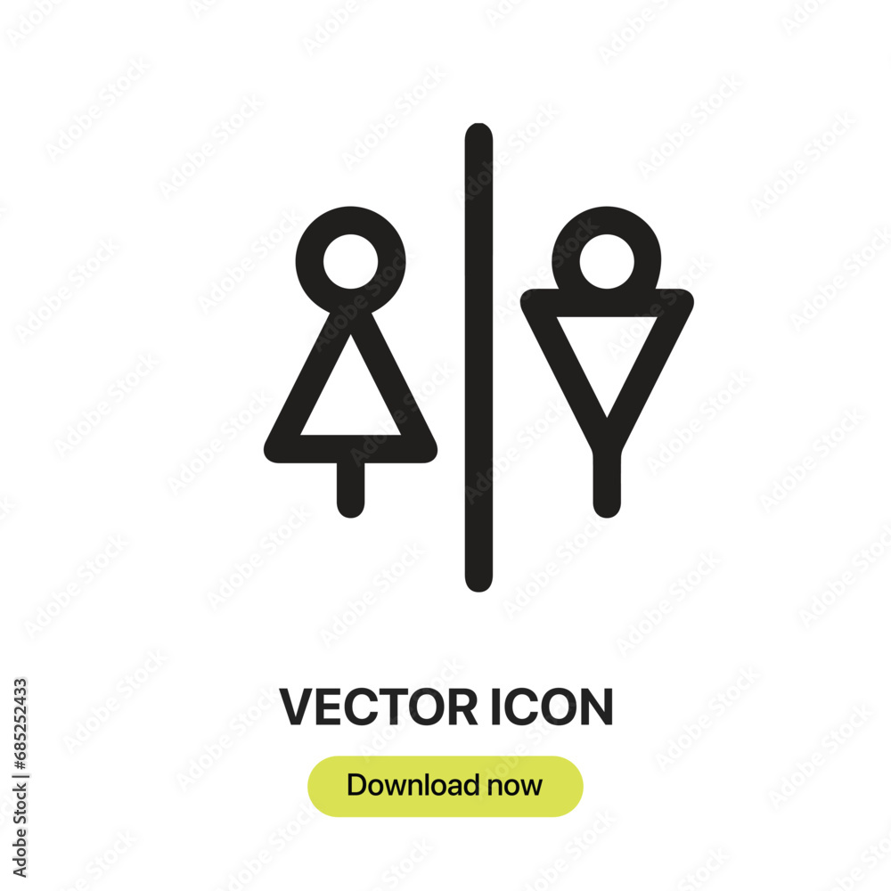 Fototapete restroom icon vector. linear-style sign for mobile concept and web design. restroom symbol illustrat
