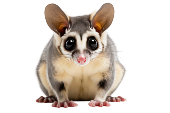 Sugar Glider Omnivorous Gliding Possum on a White or Clear Surface PNG Transparent Background