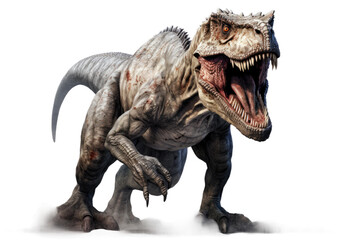 Naklejka premium Tyrannosaurus Rex Iconic Cretaceous Hunter on a White or Clear Surface PNG Transparent Background