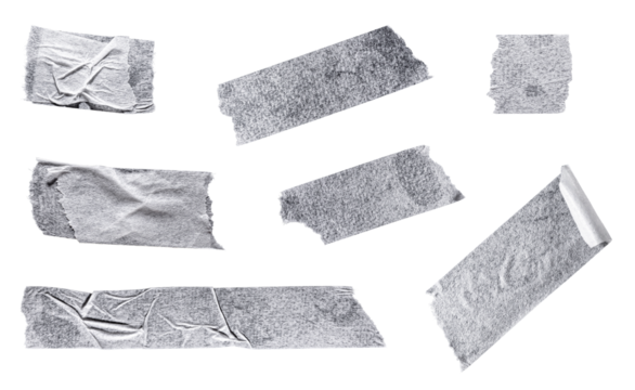 Set of white scotch tapes on transparent background - Powered by Adobe