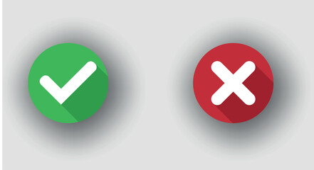 Fototapeta premium A set of marks YES or NO Vector on background
