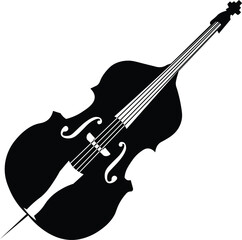 Cartoon Black and White Isolated Illustration Vector Of A Cello Music Instrument © Matt