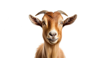 portrait of a goat on white background