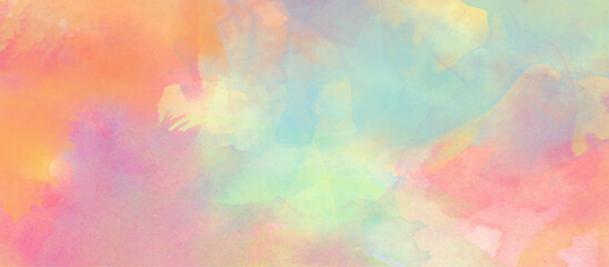 Fototapeta premium Colorful hand painted washed and splashes of soft watercolor, Color splashing on paper with watercolor splashes, Beautiful and colorful soft watercolor background, watercolor vector illustration.