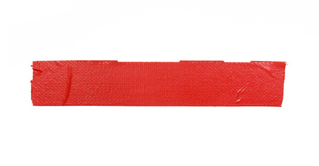 A piece of general purpose vinyl red tape isolated on white  - obrazy, fototapety, plakaty