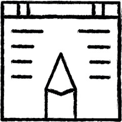 creativity, technology, graphic design, pen icon grunge style vector