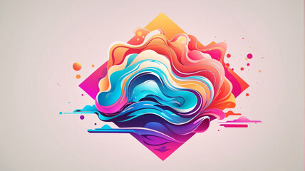 trippy gradient color theme wallpaper. Ai Generative