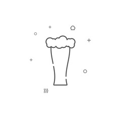 Beer, glass simple vector line icon. Symbol, pictogram, sign isolated on white background. Editable stroke