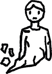 Spirit, ghost, man icon grunge style vector