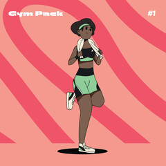 Girl Fitness pose1 - Gym pack #1