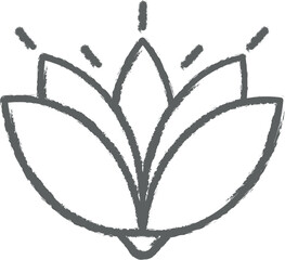 Diwali, lotus, flower icon grunge style vector