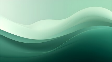 Gradient Background in dark green and white Colors. Elegant Display Wallpaper with soft Waves