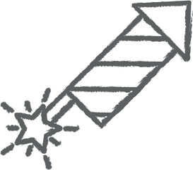 Diwali, rocket, celebration icon grunge style vector