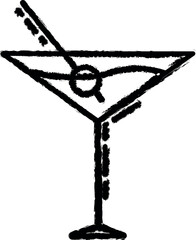 Fototapeta premium martini glass dusk icon grunge style vector