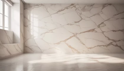 Deurstickers light and shadow room mock ups - light beige and white marble wall © Adi