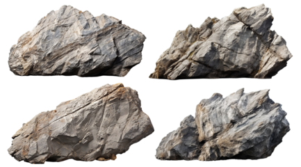 Set of heavy rock stones, cut out