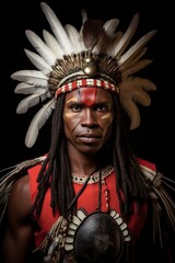 Obraz premium young zulu warrior performing a traditional dance