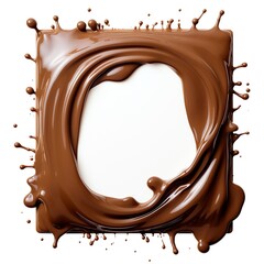 a chocolate splashing in a square