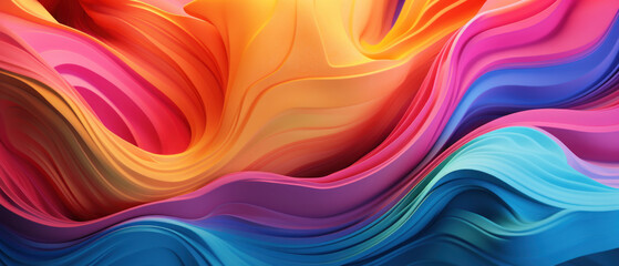 Obraz premium Vibrant abstract with colorful wavy lines.