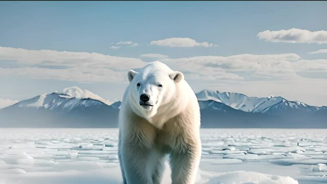 polar bear on an ice floe. Generative Ai	

