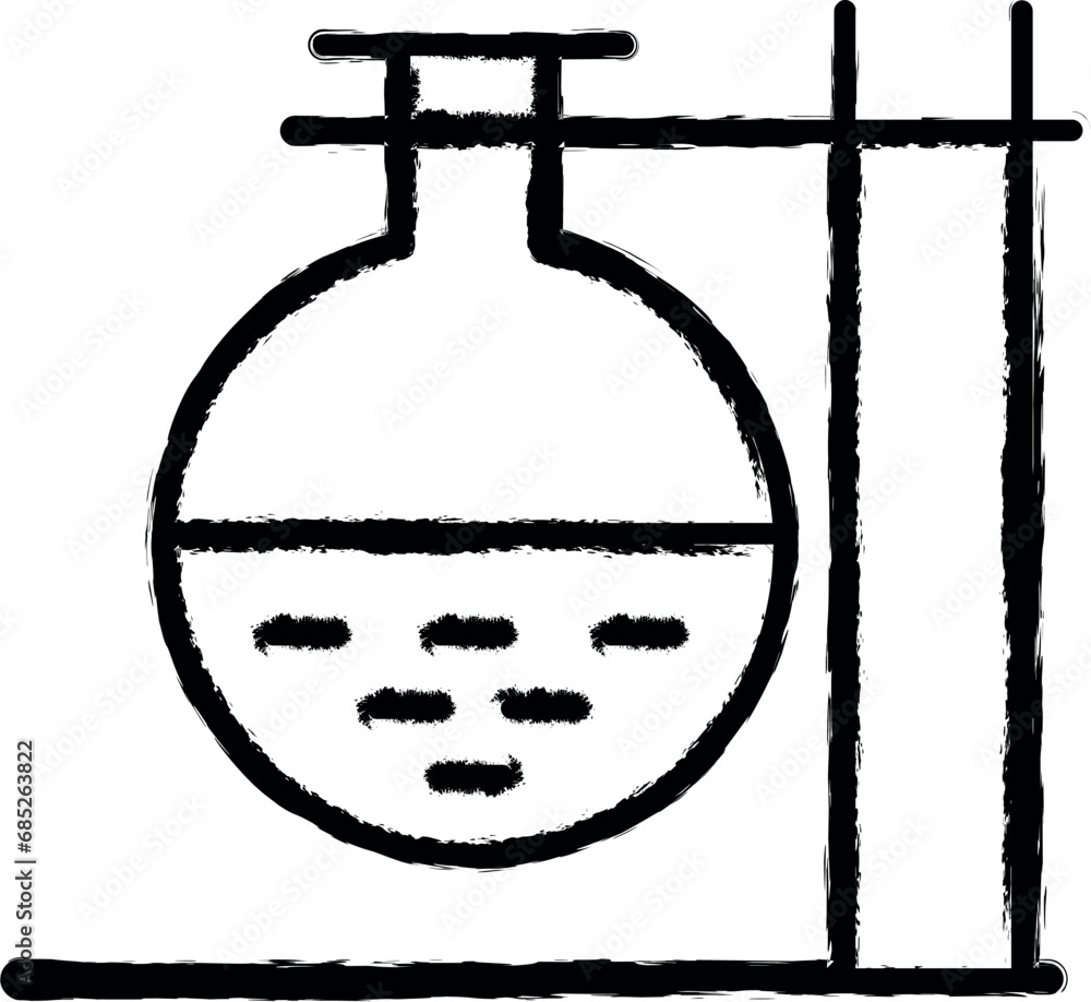 Poster laboratory flask outline icon grunge style vector