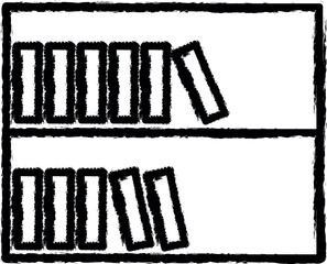 bookcase outline icon grunge style vector