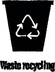 Waste recycling icon grunge style vector