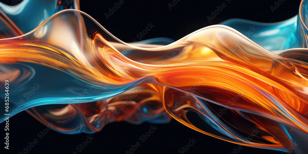 Wall mural dynamic abstract composition with colorful swirls and patterns.