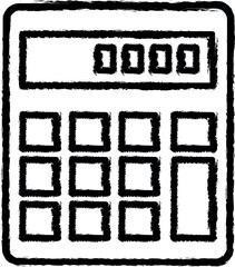 finance calculator 2 colored line icon grunge style vector