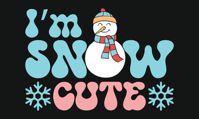 Snowman Winter Retro T-Shirt Design 