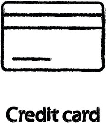 credit card icon grunge style vector