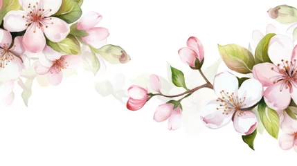 Foto op Canvas watercolor cherry blossom , frame watercolor illustration © Maryna