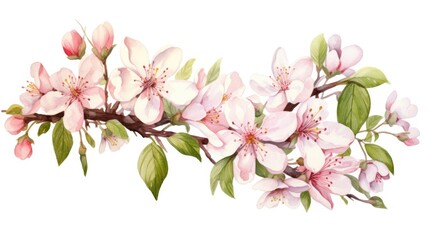 Fototapeta premium watercolor cherry blossom , frame watercolor illustration