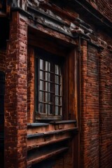 Fototapeta na wymiar Capture the intricate beauty of aging architecture, showcasing the allure of peeling paint, weathered bricks, and rusted iron in a mesmerizing photograph.
