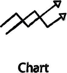 chart arrows icon grunge style vector