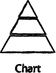 pyramid chart icon grunge style vector